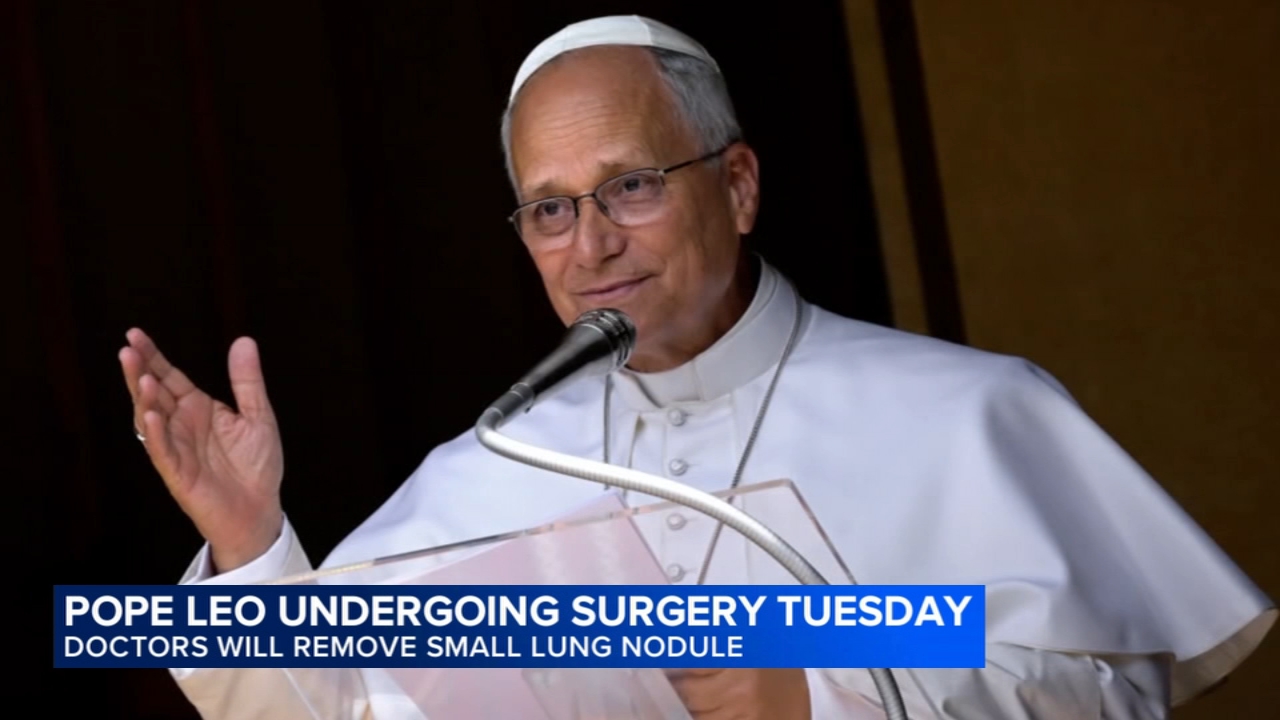 Pope Leo heads to hospital ahead of surgery to remove lung nodule

       — ABC 7 Bay Area, Larkspur Health news